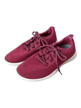 Allbirds Wool Runners Low Top Sneakers Women's 6 Burgundy Maroon Lace-Up Casual